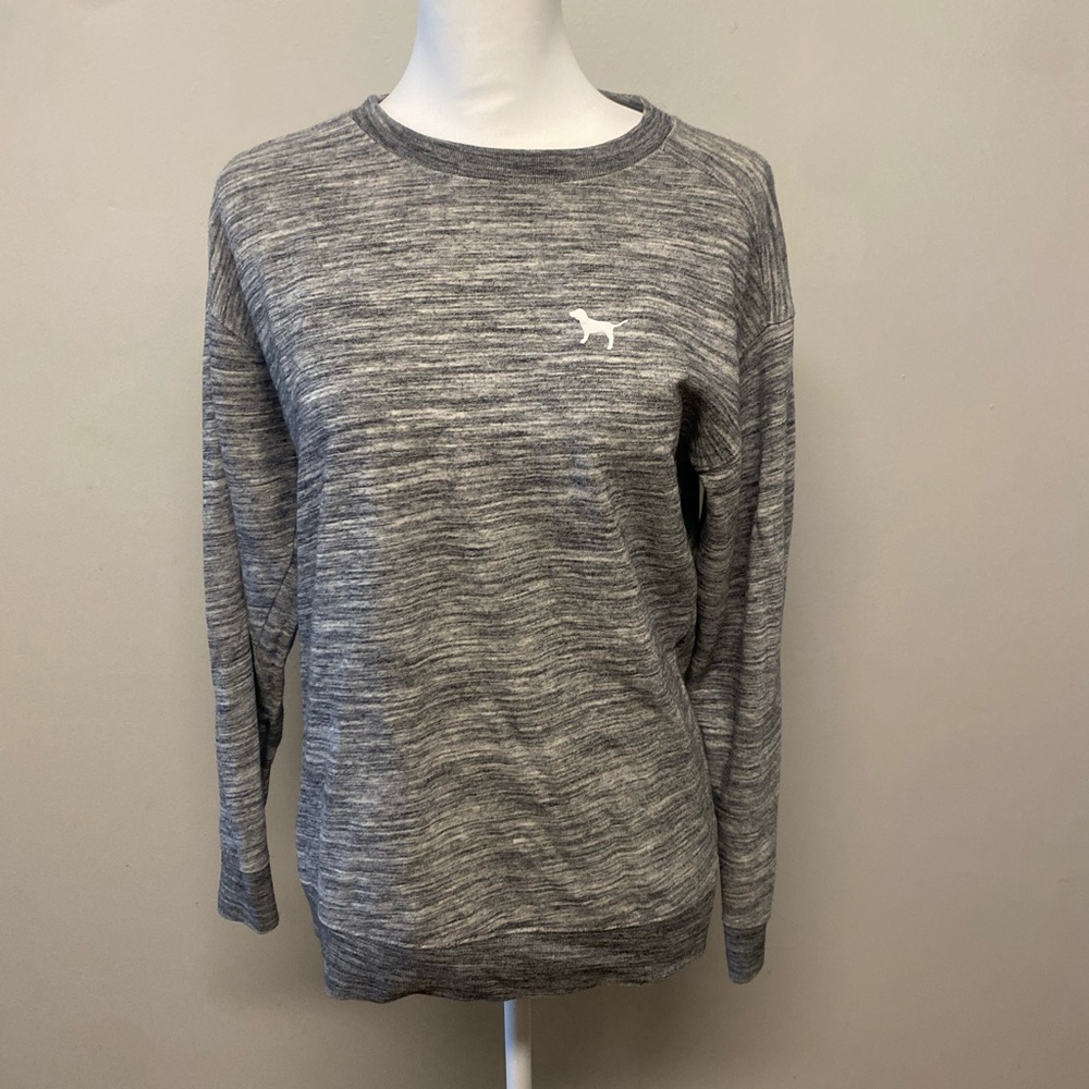 PINK Victoria's Secret Heathered Sweatshirt with Dog Logo
